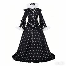 Victorian Queen Elizabeth Tudor Period Ball Gown Dress Medieval Black Renaissance Dress Custom Made