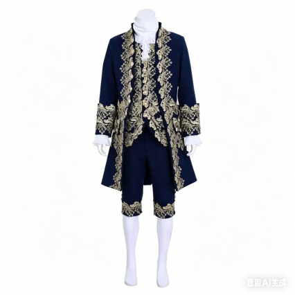 18th Century Elegant Men's Blue Costume, Retro Rococo Aristocrat Marie Antoinette Outfit Custom Made 18th Century Elegant Men's Blue Costume, Retro Rococo Aristocrat Marie Antoinette Outfit Custom Made