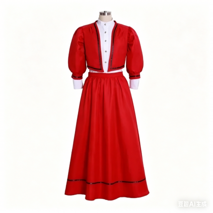 Ladies Edwardian Suit, Edwardian Victorian Red Dress Suit Cosplay Costume