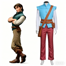 Tangled Rapunzel Prince Flynn Rider Cosplay Costume, Custom Made Adult Men Halloween Party Outfit