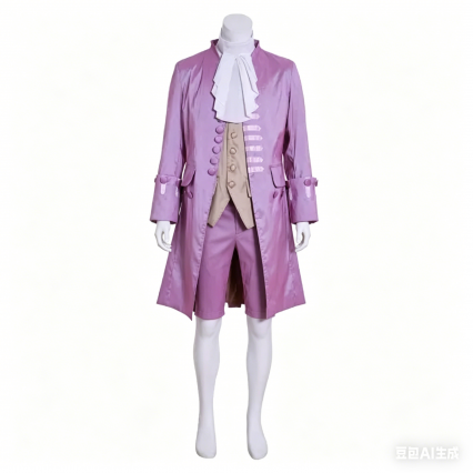 18th Century British Purple Mens Rococo Suit, French Military Prince Cosplay Outfit 18th Century British Purple Mens Rococo Suit, French Military Prince Cosplay Outfit