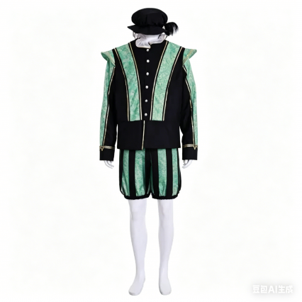 Men's Tudor Elizabethan Costume, Medieval Renaissance Prince Suit Men's Tudor Elizabethan Costume, Medieval Renaissance Prince Suit
