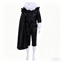 Tudor Elizabethan Mens Black Outfit, Tulip Fever Cornelis Sandvoort Cosplay Costume