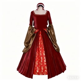 Custom Tudor Dress, Victorian Queen Elizabeth Anne Boleyn Style Red Cosplay Costume