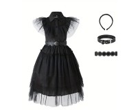 Girls Fun Costume Black Princess Dress Weekdays Cosplay Maid Par