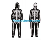 Wholesale Halloween Skeleton Costume Comfy Easy Adult Onesie Jum