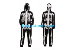 Wholesale Halloween Skeleton Costume Comfy Easy Adult Onesie Jum
